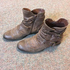 Brown Buckle Ankle Boots (8.5 M)